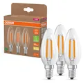 Produktbild: 3er Set Osram E14 LED Kerzenlampe CLASSIC besonders effizient klar 2,2W wie 40W