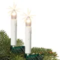 Produktbild: hellum Lichterkette innen mit Stecker, Christbaumkerzen 20 Lichter weiß mit Tropfen und Clip, Lichterkette Weihnachtsbaum klar, beleuchtete Länge 7,6m, Abstand 40 cm, Kabelfarbe grün <59 Lumen 612011