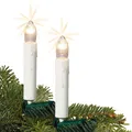 Produktbild: Lichterkette innen mit Stecker, Christbaumkerzen 20 Lichter weiß mit Tropfen ...