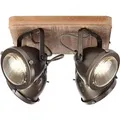 Produktbild: Brilliant - Lampe Carmen Wood Spotplatte 4flg burned steel/holz 4x PAR51, GU10, 5W, geeignet für Reflektorlampen (nicht enthalten) Köpfe schwenkbar