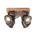 Produktbild: BRILLIANT Lampe Carmen Wood Spotplatte 4flg burned steel/holz 4x PAR51, GU10, 5W, geeignet für Reflektorlampen (nicht enthalten) Köpfe schwenkbar