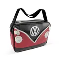 Produktbild: BRISA VW Collection - Große Unisex Volkswagen Schulter-Umhänge-Reise-Tasche-Freizeit-Bag mit T1 Bulli Bus Motiv (Bus Front/Schwarz/34cm)