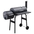 Produktbild: Smoker BBQ mit Thermometer fahrbar Grillwagen Grill Holzkohlegrill
