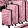 Produktbild: KESSER® 3tlg. Hartschalenkofferset Hartschalenkoffer Reisekoffer Set Reisekofferset Trolley Koffer Inkl. Kofferwaage + Gepäckanhänger Rollkoffer Schloss 4 Rollen ABS-Hartschale Teleskopgriff M-L-XL