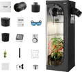 Produktbild: VEVOR Growzelt, 60x60x180 cm, Indoor-Pflanzenzelt mit Vollspektrum-LED-Zuchtlicht & Belüftungssystem, Growbox 600D hochreflektierendes Mylar, Zuchtzelte, Gewächshaus für Blumen & Gemüse