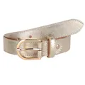 Produktbild: MIRROSI Ledergürtel Damen Herren Gürtel, Made in Italy, 3cm breit (Metalic Gold (Goldene Schnalle), 85cm)