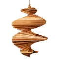 Produktbild: Dokkodo – Holz Windspiel Spirale | Wetterfeste Hängedeko für Draußen | Handgefertigte Windspirale aus Holz (35 x 22,5 cm)