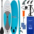 Produktbild: SereneLife Aufblasbares Stand Up Paddle Board mit Premium Zubehör, breites, stabiles Design und rutschfestem Eva-Deckpolster. Ideal für Erwachsene