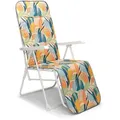 Produktbild: Sonnenliege Veba, Mehrfarbig, Weiß, Metall, Textil, 58x108x75 cm, FSC Mix, Europäischer Sicherheitsstandard, UV-beständig, Rückenlehne verstellbar, Gartenmöbel, Gartenliegen