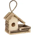 Produktbild: Relaxdays Vogelhaus Zum Aufhängen, Klassisches Vogelhäuschen Aus Holz, Handgemachte Vogelvilla Zur Dekoration, Natur