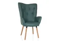 Produktbild: hjh LIVING Loungesessel HAVENIO I Relaxsessel Stoff 1 St., Bequemer Relaxsessel, Ohrensessel in Velouroptik, Holzbeine aus Buche