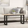 Produktbild: vidaXL Couchtisch O-Gestell 110x40x45 cm Massivholz Kiefer & Stahl