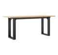 Produktbild: vidaXL Couchtisch Couchtisch O-Gestell 110x40x45 cm Massivholz Kiefer Gusseisen