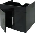 Produktbild: Waschbeckenunterschrank MCW-D16, Waschtischunterschrank Waschtisch Unterschrank Badmöbel, MVG hochglanz 60cm schwarz