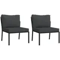 Produktbild: vidaXL Gartenstühle mit Grauen Kissen 2 Stk. 60x74x79 cm Stahl