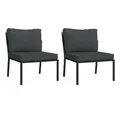 Produktbild: vidaXL Sofaelement Gartenstühle mit Grauen Kissen 2 Stk. 60x74x79 cm Stahl (2 St)