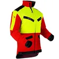 Produktbild: Pfanner atmungsaktive Forstjacke ZipOff mit CORDURA®, Farbe:rot/gelb, Größe:S