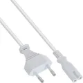 Produktbild: InLine 16605W Netzkabel, Netzstecker auf Euro 8 C7 Stecker, weiß, 0,5m