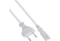 Produktbild: Inline InLine® Netzkabel, Netzstecker auf Euro 8 C7 Stecker, weiß, 0,5m Stromkabel