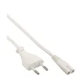 Produktbild: InLine® Netzkabel, Netzstecker auf Euro 8 C7 Stecker, weiß, 0,5m