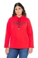 Produktbild: Ulla Popken Damen große Größen Übergrößen Plus Size Hoodie, True, Kapuze, Kordel, Taschen, Langarm neon rot 50+ 835805520-50+