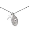 Produktbild: Heideman Halskette Alterum Damen - aus hochwertigem Edelstahl - gold silber rosegold farbend - Kette mit Madonna und Kreuz Anhänger für Frauen - 45cm lang mit Verlängerungskettchen