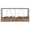 Produktbild: vidaXL Brennholzlager aus verzinktem Stahl 330x84x152 cm Grau