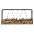 Produktbild: vidaXL Brennholzlager aus verzinktem Stahl 330x84x152 cm Grau