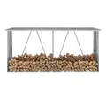 Produktbild: vidaXL Kaminholzkorb vidaXL Brennholzlager aus verzinktem Stahl 330x84x152 cm Grau