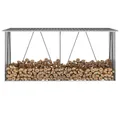 Produktbild: Brennholzlager Aus Verzinktem Stahl 330x84x152 Cm Grau