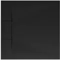 Produktbild: Schulte Duschwanne DWM-Tec, Quadrat, Mineralwerkstoff, Oberfläche aus Steinstruktur, 90x90 cm, Anthrazit, extraflach, ohne Ablauf und Stellfüße schwarz Quadrat | 90 cm x 90 cm