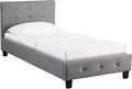 Produktbild: Polsterbett OHIO Bettgestell 90 x 200 cm Einzelbett Designbett inklusive Lattenrost Textilbezug in grau