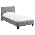 Produktbild: CARO-Möbel Polsterbett Ohio Bettgestell 90 x 200 cm Einzelbett Designbett inklusive Lattenrost Textilbezug in grau