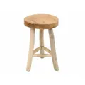 Produktbild: Hocker Sitzhocker Schemel Dreibein Teakholz Massivholz 45x30cm 800659