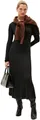 Produktbild: Tommy Hilfiger Damen Bodycon Kleid Rib Flare Midi mit U-Boot-Ausschnitt, Schwarz (Black), M