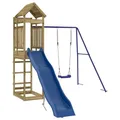 Produktbild: vidaXL Spielturm, Klettergerüst mit Rutsche Schaukel, Kinder Kletterturm mit Sandkasten, Spiel-Zubehör für Garten, Spielgeräte Spielplatz, Imprägniertes Kiefernholz