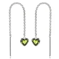 Produktbild: Materia Herz Durchzieher Ohrringe Damen Silber 925 Zirkonia grün SO-480-Grün