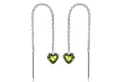 Produktbild: Materia Paar Ohrhänger Damen Silber Herz Zirkonia Grün filigran SO-480, 925 Sterling Silber