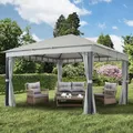 Produktbild: Gartenpavillon Softtop Dach - Gartenzelt Stoffdach, Stahl oder Alu 4 Seitenwände