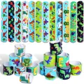 Produktbild: 24 Stück Dinosaurier Slap Armbänder für Kinder Party-Accessoires Snap Bands D...