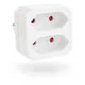 Produktbild: greate Doppelstecker für Steckdose 2fach bis max. 1100W - Steckdosenadapter 2fach weiß, zweifach Steckdosenadapter, Doppelsteckdose, Steckdosen Adapter 2 Fach, Eurostecker Verteiler