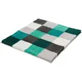 Produktbild: Kleine Wolke Badematte Caro, Höhe 25 mm, rutschhemmend beschichtet, fußbodenheizungsgeeignet, Kunstfaser, rechteckig, Badteppich, modernes Karo-Muster, Pastell-Farben, waschbar grün rechteckig | 55 cm x 65 cm x 25 mm
