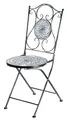 Produktbild: Kobolo Gartenstuhl Klappstuhl Metallstuhl - Mosaikoptik - weiß-blau - Outdoor - H 92 cm