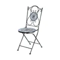Produktbild: Gartenstuhl Klappstuhl Metallstuhl Dekostuhl - Mosaikoptik - weiß-blau – H 92 cm