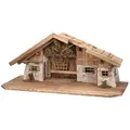 Produktbild: kamelshopping Krippe Große Weihnachtskrippe, aus Holz und Gips gefertigt, mit Moos, Steinen und Stroh geschmückt, sehr detailreiche Krippe 89 cm