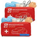 Produktbild: 2x Auto Verbandtasche Verbandskasten rot neue Norm KFZ MHD 12/2030 DIN13164:2022