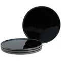 Produktbild: Creatable Speisetellerset Futuro, Schwarz, Keramik, 4-teilig, rund, stapelbar, Essen & Trinken, Geschirr, Teller, Speiseteller