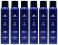 Produktbild: 6x adidas STAR UEFA Champions League Deodorant Deo Spray Aromatisch & Zitrisch 48H Maximaler Trockenschutz mit 48 Stunden Schutz gegen starkes Schwitzen und Körpergeruch,200ml (6er Pack)