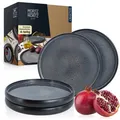 Produktbild: Moritz & Moritz Tafelservice Moritz & Moritz SOLID 4x Dessertteller Grau (4-tlg), 4 Personen, Steinzeug, spülmaschinengeeignet