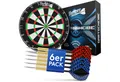 Produktbild: DartPro Dartscheibe Steeldart - Profi Dartboard inkl. 6 Steeldarts (18g) -, hochwertigstes Sisal, extrem dünne Drähte, inkl. Montageset
